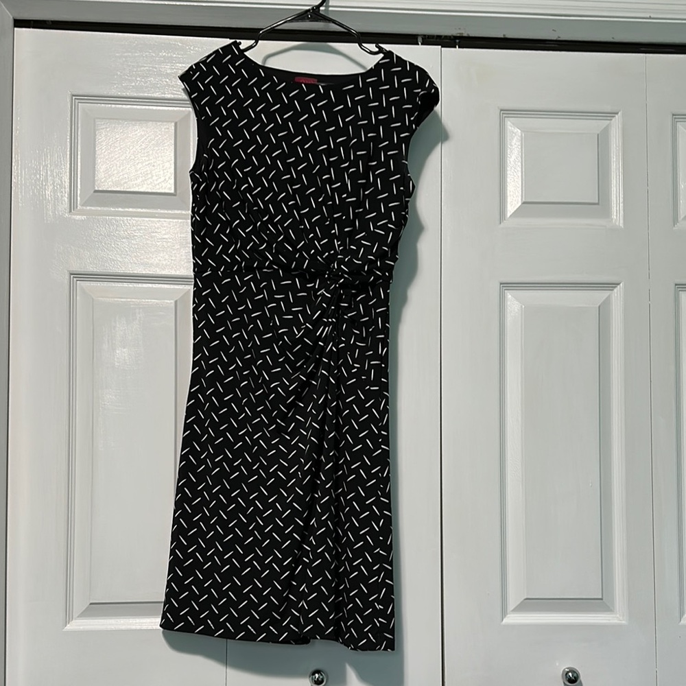 Elegant Black and White Patterned Dress
